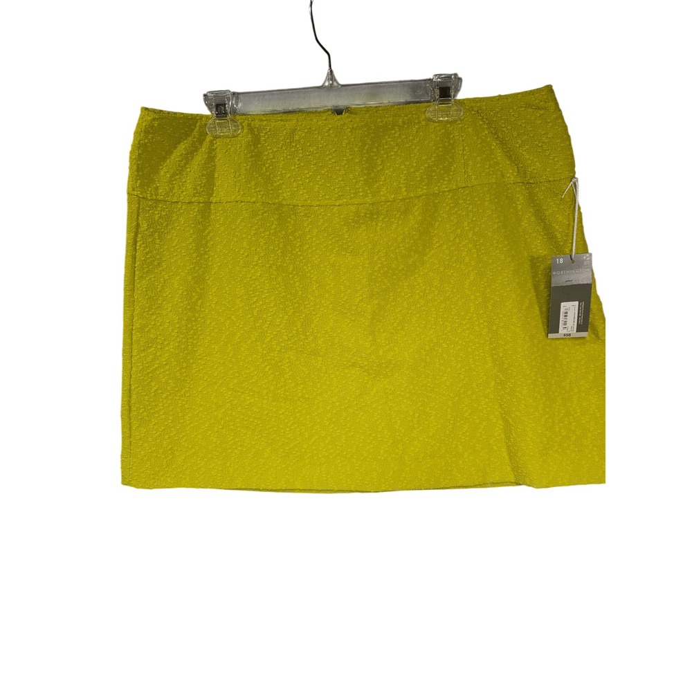 Worthington Womens Citronelle Yellow Textured Mini Skirt Size 18 NWT 816-0705